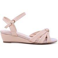 Paradox London Wide Fit Janae Wedge Heel - Nude