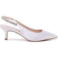 Paradox London Angelique Diamonte Strap Court Heel - Ivory