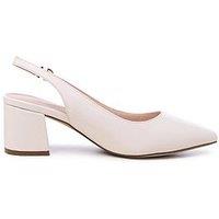 Paradox London Flynn Wide Fit Sling Back Heel - Cream