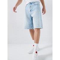 Hugo Mason Baggy Fit Denim Shorts - Blue