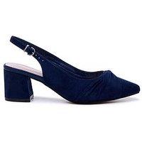 Paradox London Giverny Wide Fit Slingback Heel - Navy