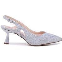 Paradox London Wide Fit Glamora Sparkle Court Heel - Silver