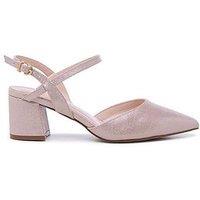 Paradox London Wide Fit Gloriette Ankle Buckle Strap Court Heel - Blush