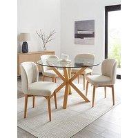 The Very Collection Rigby 120Cm Wood Dining Table & 4 Rigby Chairs