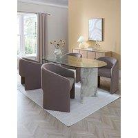 The Very Collection Lavine 180Cm Dining Table With Glass Top & 4 Mira Dining Chairs
