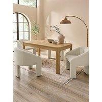 Michelle Keegan Home Sculpt 160 Cm Dining Table + 4 Nola Dining Chairs - Oak/Natural