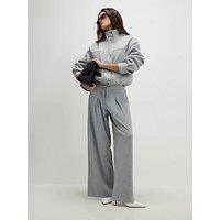 River Island Drawstring Wide Leg Trousers - Grey