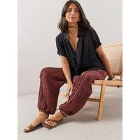 The Very Collection Linen Tie Knot Shirt - Black