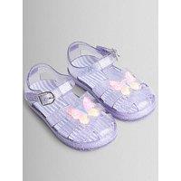 Jojo Maman Bebe Toddler Girls Butterfly Jelly Sandals - Purple