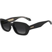 Moschino Round Thick Frame Sunglasses- Black