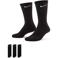 Nike Mens Training Everyday Cushioned Crew Socks (3 Pack) - Black