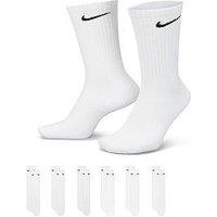 Nike Mens Training Everyday Cushioned Crew Socks (6 Pair) - White