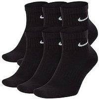 Nike Mens Training Everyday Cushioned Ankle Socks (6 Pairs) - Black
