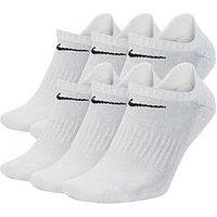 Nike Mens Training Everyday Cushioned No Show Socks (6 Pack) - White