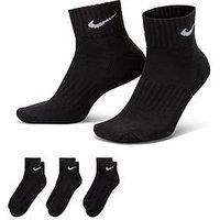 Nike Mens Training Cushioned Ankle Socks (3 Pack) - Black