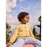 Jojo Maman Bebe Toddler Girls Daisy Embroidered Cardigan - Yellow