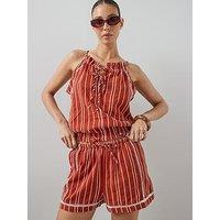 The Very Collection Stripe Short Co-Ord - Red