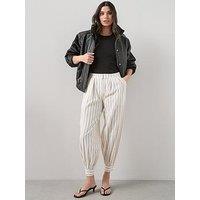 The Very Collection Stripe Balloon Trousers - Cream