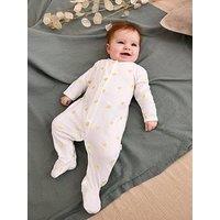 Jojo Maman Bebe Baby Unisex Duck Embroidered Sleepsuit - Yellow