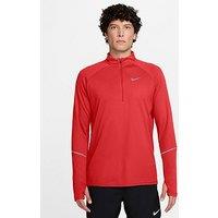 Nike Mens Running Miler Dri-Fit Uv Long Sleeve T-Shirt - Red