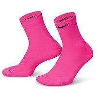 Nike Mens Fast Lightweight Mid Crew Socks - Pink