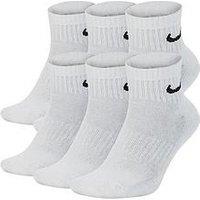 Nike Mens Training Everyday Cushioned Ankle Socks (6 Pairs) - White/Black