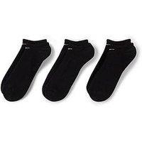 Nike Mens Training Everyday Cushioned No Show Socks (3 Pack) - Black