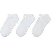 Nike Mens Training Everyday Cushioned No Show Socks (3 Pack) - White/Black
