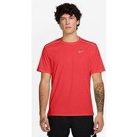 Nike Mens Running Miler Dri-Fit Uv Short-Sleeve T-Shirt - Red