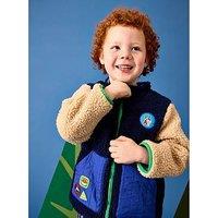 Jojo Maman Bebe Toddler Boys Colour Block Fleece Jacket - Navy