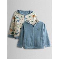 Jojo Maman Bebe Toddler Boys Dino Applique Reversible Hoodie - Blue