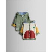 Jojo Maman Bebe Toddler Boys Contemporary Boucle Dino Reversible Hoodie - Khaki
