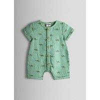 Jojo Maman Bebe Baby Boys Dino Cheesecloth Romper - Khaki