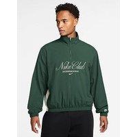 Nike Mens Sportswear Club Script Half Zip Jacket - Green