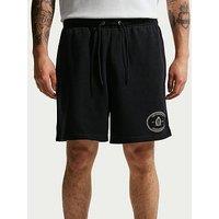 Nike Mens Sportswear Club Crest Logo Sweat Shorts - Black