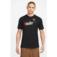 Nike Mens Sportswear Seasonal Swoosh Logo T-Shirt - Black