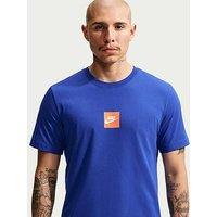 Nike Mens Sportswear Box Logo T-Shirt - Blue