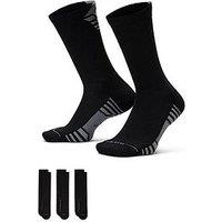 Nike Mens Training Everyday Elevated Crew Sport Socks (3 Pair)