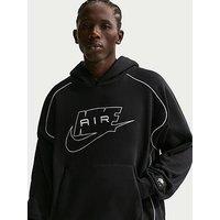Nike Mens Sportswear Air Piped Overhead Hoodie - Black
