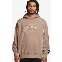 Nike Mens Sportswear Air Piped Overhead Hoodie - Beige