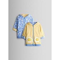 Jojo Maman Bebe Toddler Girls Daisy Reversible Hoodie - Light Yellow