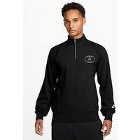 Nike Mens Sportswear Club Half Zip Sweatshirt - Black