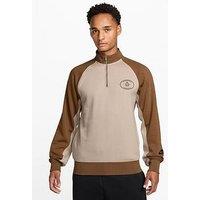 Nike Mens Sportswear Club Half Zip Sweatshirt - Beige