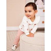 Jojo Maman Bebe Baby Girls Strawberry Embroidered Top & Bottom Set - Cream