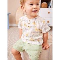 Jojo Maman Bebe Baby Boys Safari Print Top & Shorts Set - Green