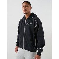 Nike Mens Sportswear Air Piped Full Zip Hoodie - Black