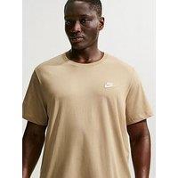 Nike Mens Sportswear Club Left Chest Logo T-Shirt - Beige