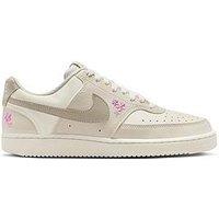 Nike Womens Court Vision Low Se Floral Trainers - Off White