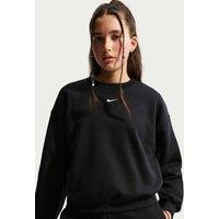 Nike Junior Girls Studio Club Fleece Crew Sweatshirt - Black