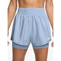 Nike Womens Training One Dri-Fit High Rise 3Inch 2N1 Shorts - Blue
